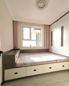 Dormitorio nórdico simple cama king size cama doble moderno hotel apartamento barato tamaño completo cama individual de madera maciza - Product Image 6