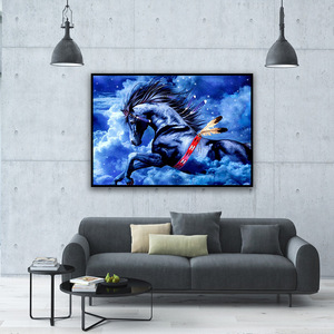 SOMGWOOOART <span class=keywords><strong>Bleu</strong></span> <span class=keywords><strong>Cheval</strong></span> Animal Diamant <span class=keywords><strong>Peinture</strong></span> Kit Animal Art <span class=keywords><strong>Peinture</strong></span> À La Main Maison Cadeau Faune Diamant <span class=keywords><strong>Peinture</strong></span> - Product Image 2