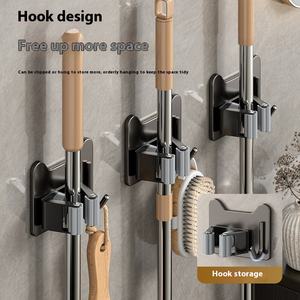 Support de rangement mural pour toilettes Support de vadrouille en métal non perforé avec pince à artefact <span class=keywords><strong>balai</strong></span> pour vaisselle - Product Image 2