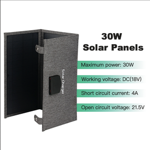 Paneles Solares Flexibles Plegables de 30W para Uso Doméstico, Resistentes al Agua IP65, 22% de Eficiencia, Silicio Monocristalino + Tela - Product Image 4