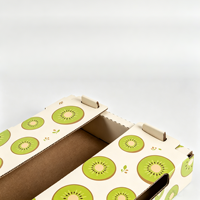 Boîte d'emballage alimentaire pliable en carton ondulé, personnalisée, écologique, recyclable, robuste et de qualité alimentaire pour fruits frais de ferme (kiwi)