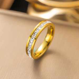 Luxury Stainless Steel 18k Wedding Engagement Couple Finger <b>Ring</b> Women Men Cz Knuckle <b>Ring</b> for Jewelry Gift - Product Image 1
