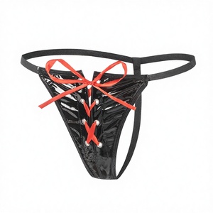 <span class=keywords><strong>Perizoma</strong></span> G-String da <span class=keywords><strong>Donna</strong></span> in Ecopelle Morbida, Lingerie a Vita Bassa, Mutandine Femminili con Lacci, T-back - Product Image 1
