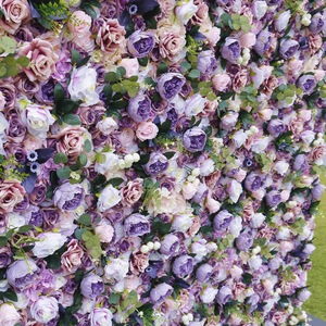 Venta de Fábrica: Panel Floral Enrollable Morado para Decoración de Bodas, Fondo de Pared de Flores de 8 pies x 8 pies, Decoración para Eventos - Product Image 6