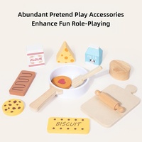 Giocattolo Multifunzionale Tutto-in-Uno per Bambini, Accessori per Giochi di Ruolo, Carrello da Cucina in Legno con Pannelli Attività su 5 Lati