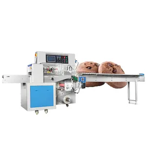 Completamente automatico imballaggio cuscino snack cioccolato biscotto pane sacchetto di flusso automatico orizzontale macchina imballatrice prezzo