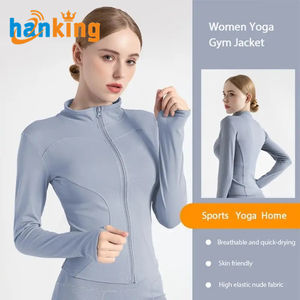 Ehanking <b>Jacket</b> High Quality <b>Women's</b> High Elastic Trendy Long Sleeve Sports Fitness Running Yoga Coat <b>Jackets</b> - Product Image 2
