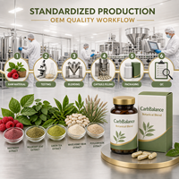 Cápsulas Botánicas Carb Balance con Extracto de Frambuesa, Extracto de Hoja de Morera, Extracto de Té Verde, Extracto de Frijol Blanco