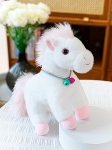 Adorable figurine de poney réaliste en peluche super douce, jouet en peluche pour anniversaire, avec doublure en maille et rembourrage en coton PP - Product Image 6
