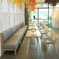 Prix de gros usine, conception gratuite, mobilier de restaurant moderne nordique en bois écologique et durable, ensemble de tables et chaises, banquette