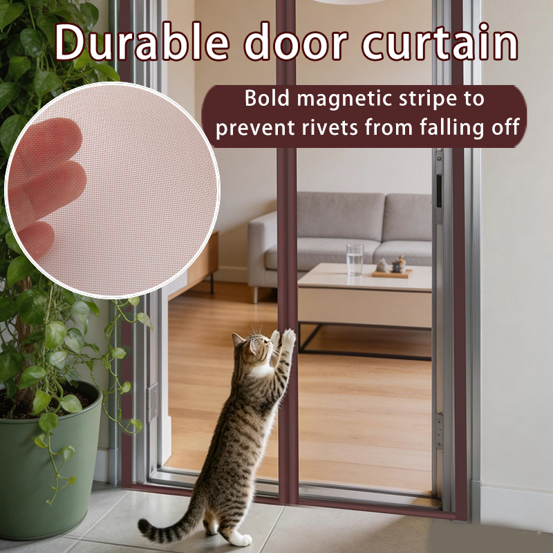 Mute Anti-Mosquito Magnetic Fly Screen Door Hand-free Easy Close High Quality Polyester Door Curtain · image 3