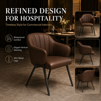 Chaises de salle à manger pour restaurant, fauteuil rembourré moderne avec accoudoirs courbes pour hall d'hôtel, banquet, salon, bar sportif, bistrot, dîner
