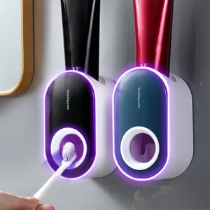 Spremiagrumi per bagno Dispenser automatico di dentifricio portaspazzolino antipolvere supporto per montaggio a parete accessori per il bagno