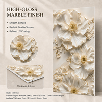 Panel Decorativo MORLENX de Lujo, Color Marfil, con Diseño Floral 3D, Resistente al Agua, Fácil de Instalar, para Dormitorios y Villas