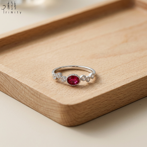 Most Popular Trendy Design Minimalist Natural Ruby Gemstone Ring Jewelry 18K Solid Gold Real Natural Diamonds Hand Crafted Ring - Product Image 3