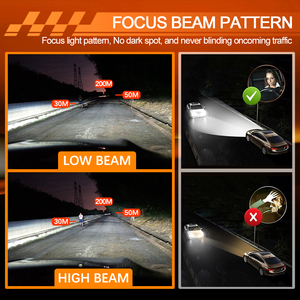 ชิป3570ไฟหน้า LED 50W 9006 9005ชุดไฟหน้า LED H4 H1โคมไฟ H3 H11ไฟรถยนต์ LED สว่างมาก H7หลอดไฟ LED - Product Image 3