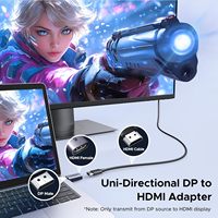 Adaptateur UGREEN DisplayPort vers HDMI 4K, convertisseur unidirectionnel DisplayPort 1.2 vers HDMI 1.4 mâle vers femelle, adaptateur en aluminium