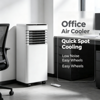 Climatiseur portable 850W avec refroidissement puissant, protection intégrée contre les surcharges, oscillation automatique haut/bas, pour la maison et le bureau