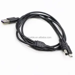 נתונים + טעינה usb5pin זכר microssb5pin + dc5.5 * 2.1 נתוני זכר טעינה 2-in-1 כבל 1 מ'