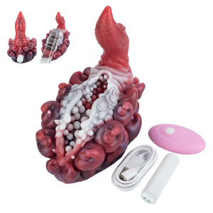 Alien Clamping <b>Masturbator</b> with 10modes Vibration Tentacle Silicone semi-enclosed pearl channel Pocket Pussy Male Penis Grinder - Product Image 1