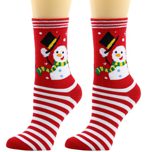 Prix compétitif EU Xmas Style Cartoon Coton Chaussettes Père Noël Flocon de neige Cloches Elk Bas Hiver Genou-Longueur Antidérapant Unisexe - Product Image 1