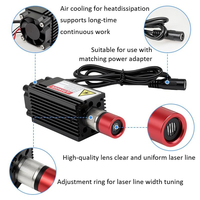 Module de diode laser rouge à focalisation réglable 33x33x75mm 638nm 500mW 800mW 1000mW 12V 24V pour le travail du bois avec support et adaptateur