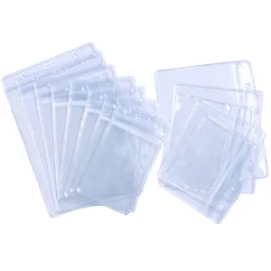 PVC 0.56MM 20 Size Transparent Work Card Sleeve Vertical Horizontal Clear Waterproof Resealable Type Zip Credit ID Holder Wallet