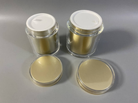 Pot en plastique acrylique doré à double paroi de 200 ml avec bouchon à vis, sérigraphié, pour crème corporelle et faux cils
