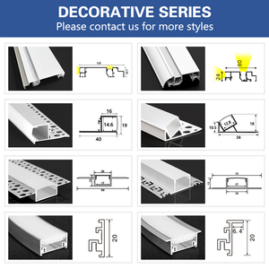 Custom <span class=keywords><strong>LED</strong></span> in lega di alluminio <span class=keywords><strong>profilo</strong></span> luce <span class=keywords><strong>incasso</strong></span> canale diffusore anodizzazione <span class=keywords><strong>soffitto</strong></span> cartongesso bianco nero 1m 2m 3m lunghezze - Product Image 2