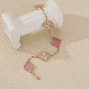 Bracelet trèfle porte-bonheur en argent pur S925 plaqué or 18 carats, jade, mode classique, bijoux pour femmes - Product Image 5