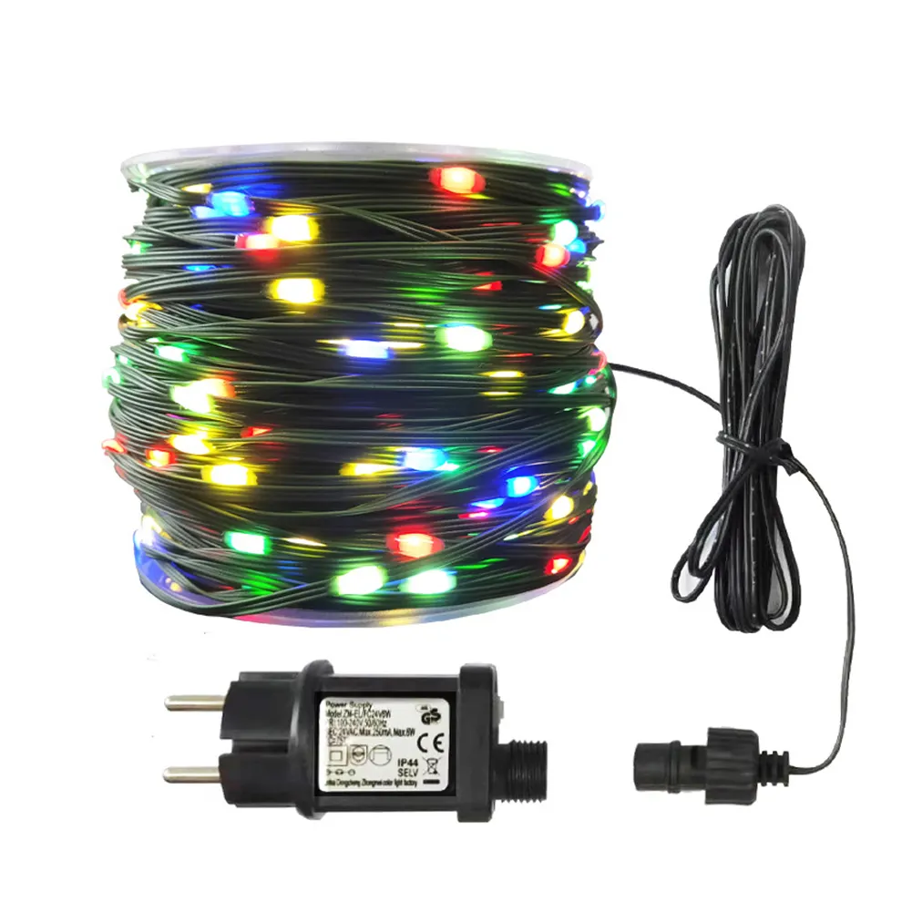 50m 100m Led Lights 8modes Festoon Waterproof Outdoor 24V Fairy Lights Rubber-insulated Wire String Lights Garden Decoration