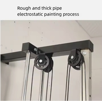 Máquina de Gimnasio Multifunción para el Hogar con Sistema de Poleas de Cruce de Cables para Pared para Jalón Dorsal y Remo Estación de Fitness Esencial
