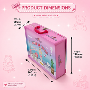 Recyclable Metal <b>Tin</b> Case with Handle Custom Kids Dress-Up Doll Print Empty for Toy Game Set Children Gift <b>Storage</b> Packaging - Product Image 2