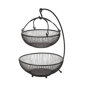 Cuisine Offre Spéciale échantillon gratuit 2 niveaux mode maison bol décoratif créatif fil métal panier accessoires de cuisine - Product Image 4