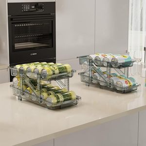 Organizador de Latas de Refresco Ajustable de Plástico, Dispensador de Bebidas con Diseño Moldeado por Inyección para Refrigerador - Product Image 4