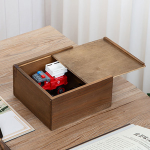 Caja de almacenamiento de madera maciza rectangular de 20x20x10cm con estructura de mortaja y tenón y tapa extraíble para frutos secos - Product Image 2