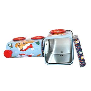 Boîte de rangement en fer blanc personnalisée et recyclable, en forme de train de dessin animé, pour pièces de monnaie, collations et jouets pour enfants, idéale pour Noël, les anniversaires et les cadeaux de fêtes - Product Image 4