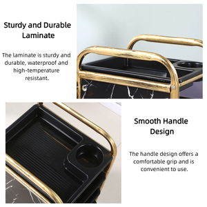 Chariot de salon moderne détachable à 4 roues, roues universelles, matériau métallique, design écologique, durable, stable, facile à déplacer - Product Image 4