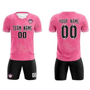 Maillots/Ensembles de football personnalisés roses à motif graffiti classique - Product Image 2