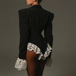 Primavera autunno <span class=keywords><strong>tuta</strong></span> profonda scollo a V manica lunga elasticizzata <span class=keywords><strong>nera</strong></span> tutine Sexy di Vantage <span class=keywords><strong>tuta</strong></span> da <span class=keywords><strong>donna</strong></span> con pizzo - Product Image 6