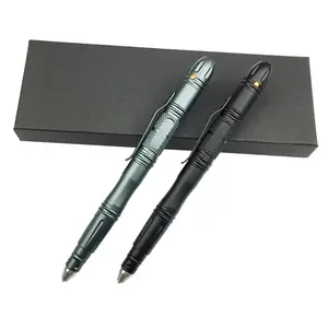 Factory new arrival multifunction LED flashlight tactical pen with glass broken tip whistle and fire starter