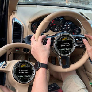 Volant en cuir neuf pour Porsche Panamera Macan Cayenne Boxster Cayman <span class=keywords><strong>Taycan</strong></span> 918 911 718 970 971, volant personnalisé - Product Image 2