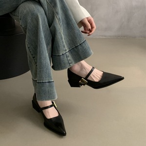 Primavera francese e autunno scarpe singole da donna spesse Mary Jane tacchi alti - Product Image 4