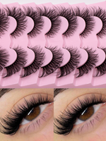 7 paires de faux cils œil de renard faits à la main, effet naturel ailé, doux, réutilisables, pour maquillage quotidien, fêtes et mariages