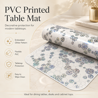 Nappe de table élégante en PVC noir et blanc à motifs floraux, facile à nettoyer, tapis décoratif pour table, protection anti-rayures pour la surface des meubles