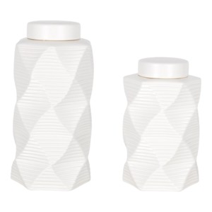 Vaso Decorativo in Ceramica Testurizzata con Coperchio per Soggiorno, Ufficio, Camera da Letto, Ingresso - Product Image 1