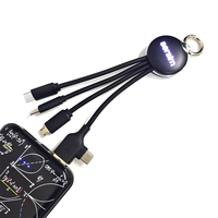 Câble de charge USB-C multifonction portable avec logo LED personnalisé, nouveau design, 2-3 lampes porte-clés tout-en-un, promotions 4-en-1