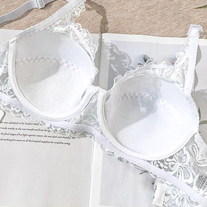 Vente en gros de <span class=keywords><strong>soutien</strong></span>-<span class=keywords><strong>gorge</strong></span> armatures confortable Pushup Lingerie à armatures plunge dentelle florale pour femmes - Product Image 5