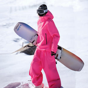 بدلة تزلج شتوية للجنسين مقاومة للرياح والماء ودافئة مصنوعة من الرايون تتكون من سترة وبنطلون للتزلج على الجليد وركوب الألواح الثلجية - Product Image 1