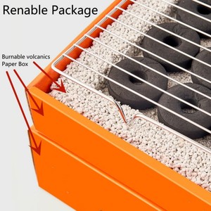 Camping Rapid Light ECO-friendly and Biodegradable Portable Instant Bamboo Charcoal Instant <strong>Disposable</strong> Grill Burning Time 120m - Product Image 6